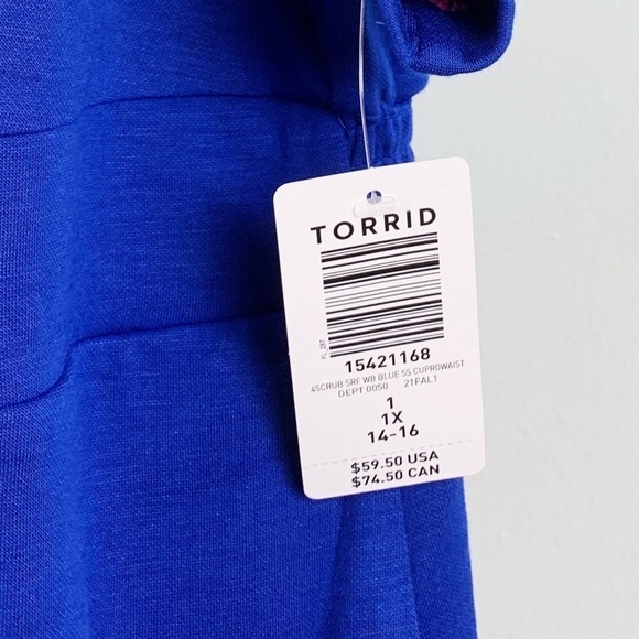 NWT TorridStrong Waistband Curpo Scrub Top In Blue - Picture 9 of 11